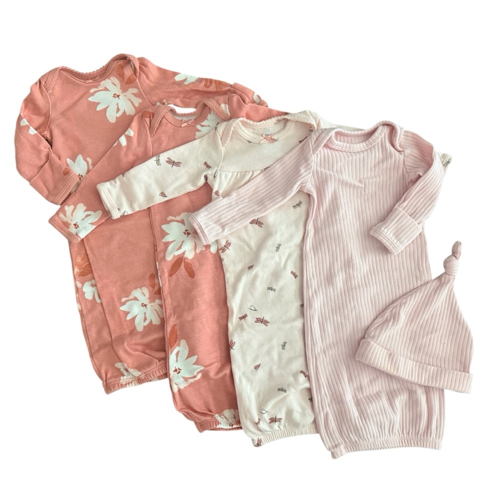 Carter's Sleeper Gowns Preemie Baby Girl Set of 4